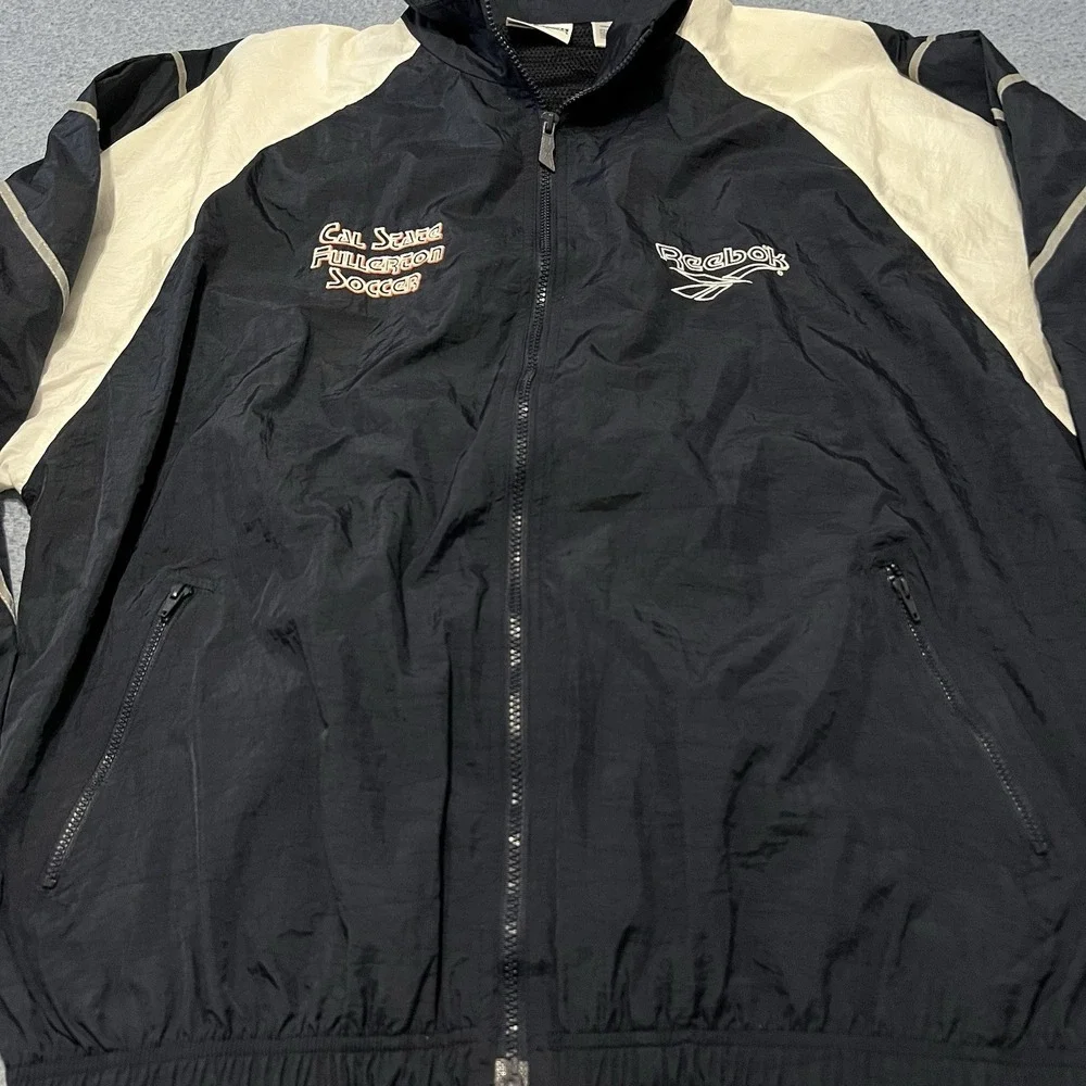 Vintage Reebok Cal State Fullerton Soccer Nylon Men's Windbreaker Jacket Size L